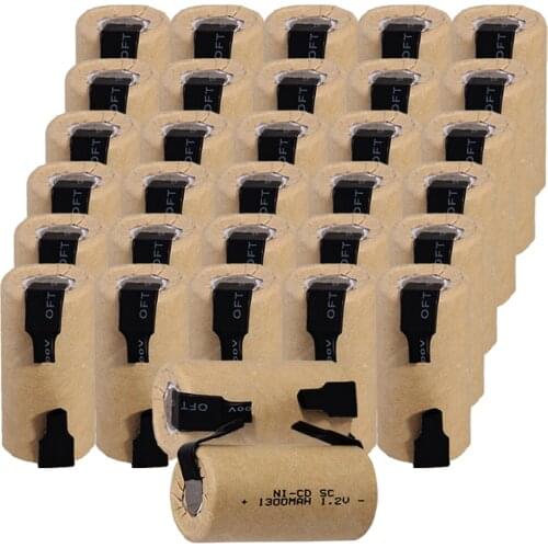 High quality 32 pcs 4.25cm*2.2cm SC battery 1300mah 1.2V NICD SUBC batteries for power tools for BOSCH for DEWALT for CASALS