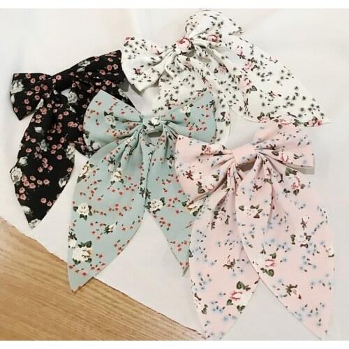 Girls Gifts Fairy Print Charm Hairband Womens Butterfly Hair Band Hairpin With Big Bowknot Cute Fresh Floral Hair Accessories