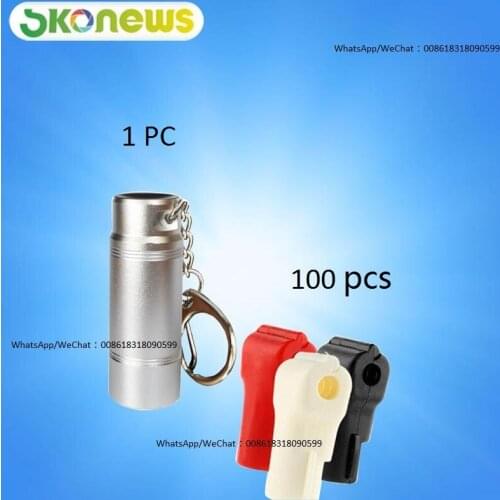 100 pcs Wholesales cheaper plastic EAS Security Stop Lock Retail Shop Display Hook Anti Theft Stoplock+1pc Magnetic Key Detacher