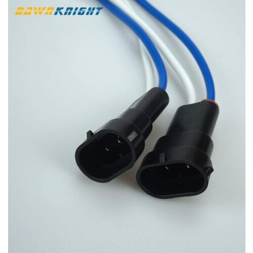 2PCS H9 H11 Car Light Bulb Male Femail Connectors Universal Headlight Fog Light Connector H9 H11 Socket High Quality Cable