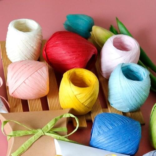 20M/roll Colorful Raffia Ribbon Cord Gift Packaging Paper Raffia Rope Ball DIY Craft Wedding Favor Party Packing Thread Ribbon