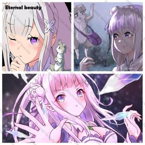 Diamond Painting Girl Portrait Diamond Embroidery Full Round Drill Japan Anime Cross Stitch Wall Pictures for Home Decoration