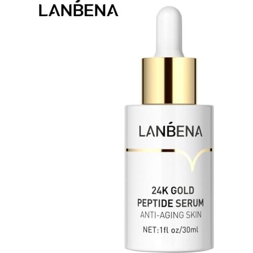LANBENA 24k Gold Peptide Anti-Aging Skin Serum Bright Nourish Moisturize Facial Cream Minimize Fine Lines Wrinkle Skin Care 30ml