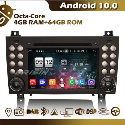 Erisin ES8740S 4GB RAM+64GB ROM Car DVD Player For Mercedes-Benz SLK R171 2004-2011 Android Auto 10 GPS Navi BT OBD2 WiFi DSP SD