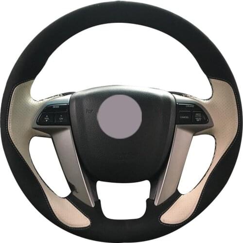 DIY Non-slip Durable Black Suede Beige Leather Car Steering Wheel Cover For Honda Accord 8 2008 -2013 Odyssey 2011 -2014 Pilot 2