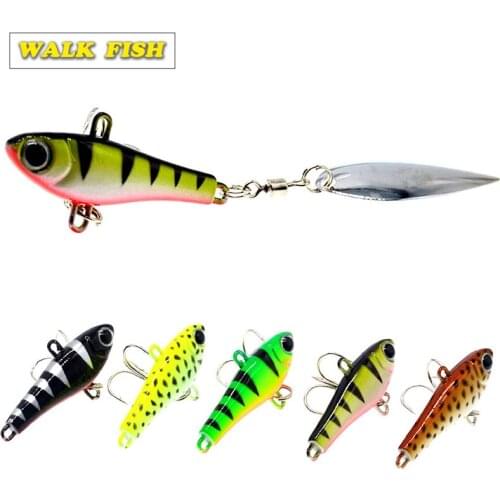 Walk Fish New 21.8g Fishing Lure VIB Winter Ice Fishing Hard Bait with Rotating sequins Pesca Artificial Bait Crankbait Swimbait