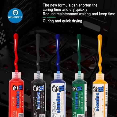 MECHANIC UV Solder Resist BGA PCB UV Curable Solder Mask Green Yellow Red Blue Green Soldering Paste Flux Welding Fluxes Oil