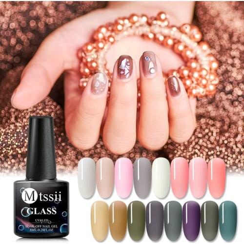 Mtssii Opal Jelly Nail Gel Polish 7ml Semi-transparent White Pink Crystal Varnish Soak Off Nail Art UV Gel Varnish