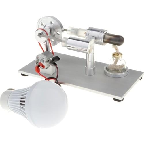 Hot Air Stirling Engine Model Kit with Light Bulb Children Physics