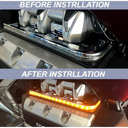 New Motorcycle Chrome-Plated LED Engine Lighting Panel For Honda Goldwing 1800 F6B GL1800 Tour DCT Airbag 2018-up