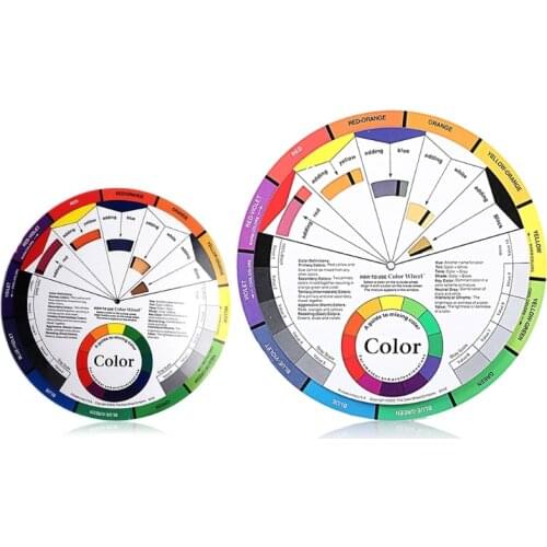 New Professional Paper Card Design Color Mixing Wheel Ink Chart Guidance Round Central Circle Rotates Tattoo Nail Pigment