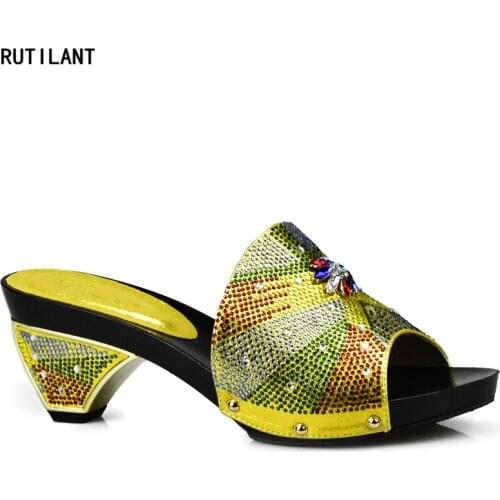 Arrival African Women Wedding Shoe Woman Open Toe Ladies Pumps Women Shoes Fashion Party Wedding Shoes Decorated with Rhinestone