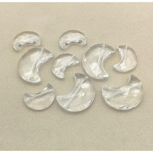 New Arrival! Clear Acrylic Faceted Moon Shape Beads for Necklace/Earrings Handmade DIY Parts,Jewelry Findings&Component