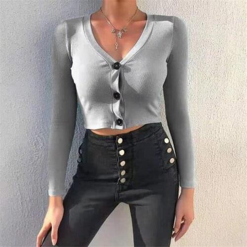 Autumn Women Knitted Thin Cardigan Short Coat Top Soild Single Breasted Tight Cardigan Simple Open Navel Cardigan