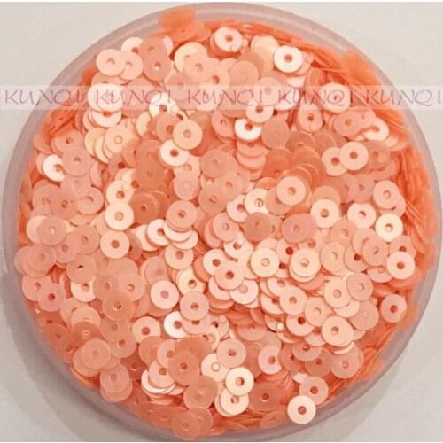 4mm Flat Round Loose Sequin Paillette Sewing,Wedding Craft,Women Kids DIY Garment Accessory Dull Light Orange