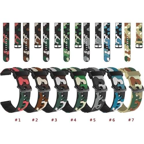 20 22mm Universal band For Samsung Galaxy watch 42mm band silicone Camouflage splicing watch strap for Samsung watch Gear Sport