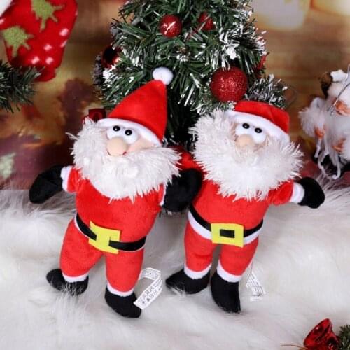 Plush Christmas Pet Chew Toys Santa Doll Christmas Tree Pendant Children Finger Elastic Pets Supply Toys 2021 New