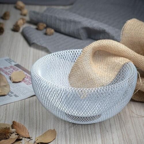 Modern Creative Mesh Fruit Basket Nordic Style Kitchen Metal Hollow Snack Fruit Storage Containers For Living Room
