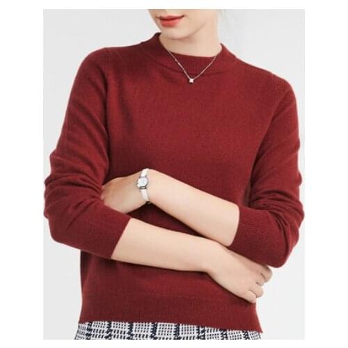 Womens Long-Sleeved Autumn and Winter New Sweater 2021 Loose Version Half Turtleneck Sweater Bottoming Shirt