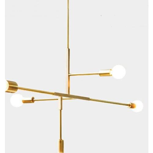 Vidrio de estilo moderno nórdico bola de hierro dorado Rama de espiga lámpara de luz colgante sala de estar restaurante