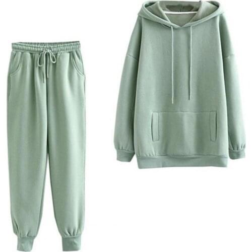 Womens Tracksuits Hooded Sweatshirts 2021 Autumn Winter Fleece Oversize Hoodies Solid Pullovers Jackets Unisex Couple