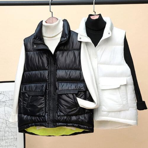 Cotton Vest Womens Autumn And Winter New Short Students Loose Thick Large Size Wild Waistcoat Vest Female Sleeveless Jacket