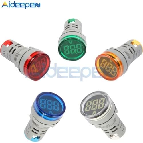 22MM AC 20-500V Round Mini LED Digital Voltmeter AD101-22VM AC Voltage Tester Meter Indicator Light Pilot Lamp 110V 220V