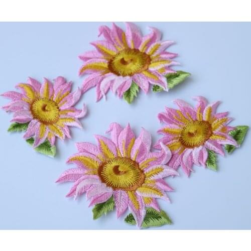 3pc/set Fashion Embroidery Flower patches for clothes Iron on parches appliques for clothing sunflower badge parches para ropa