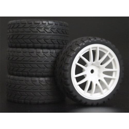 4Pcs 26mm Rubber RC Tyres & Wheel Rims Hex 12 For 1:10th HSP HPI Sprint 2 Drift RS4 On Road 4WD