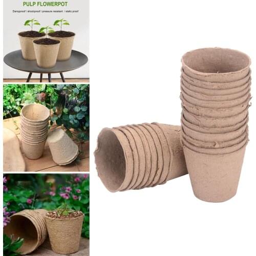 50x Biodegradable Round Paper Peat Pots Seedlings Seed Starter Nursery Cup