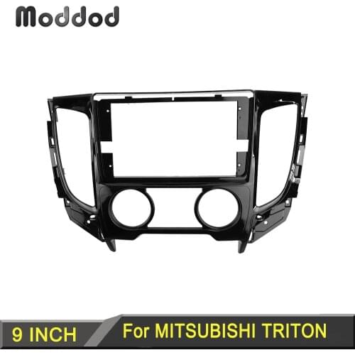 9 INCH Radio Fascia fit for MITSUBISHI TRITON 2015 MANUAL AC Stereo DVD Player Install Surround Trim Panel Double 2 Din Frame