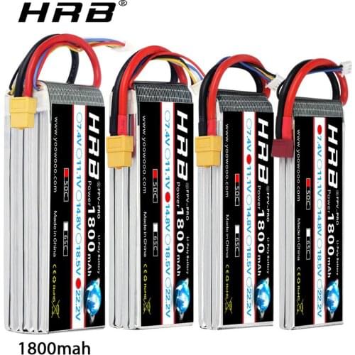 HRB Lipo Battery 11.1v 1800mah 50C 3s 4s 6s 22.2v battery with XT60 Deans T plug for RC fpv airplane Drone rc 1/16 car RC boat
