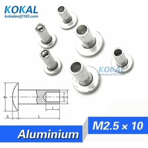 [AL-M2.5*10]100PCS Free Shipping M2.5 Series flat round head furniture rivet M2.5*10mm Aluminium hollow rivet