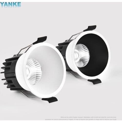 Dimmable led spotlight cob downlight embedded narrow side deep cup spotlight anti-glare hotel ceiling light 5W/7W/12W/15W/20W