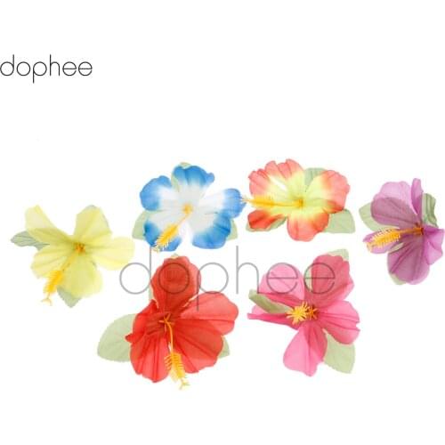Dophee 72pcs Plastic Polyester Artificial Lifelike Hibiscus Flowers Petals DIY Gift Birthday Wedding Party Decoration Supplies