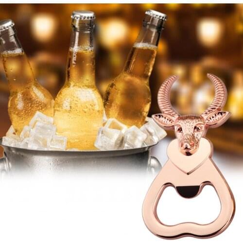 80%HOTCan Opener Bull Head Shape Labor-Saving Zinc Alloy Magnetic Keychain Pendant CapS1 Lifter for Bars