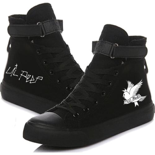 New Lil Peep Accessories Canvas Shoes For Girls Boys Spring hellboy lil peep Casual Lace Up High Heel Shoes Sneaker Shoes Women