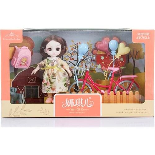 1set 16cm Dolls with Fashion Clothes Mini 13 Movable Jointed Body BJD Baby Doll Girls Dress Dolls Toy For Girl Gifts with Box