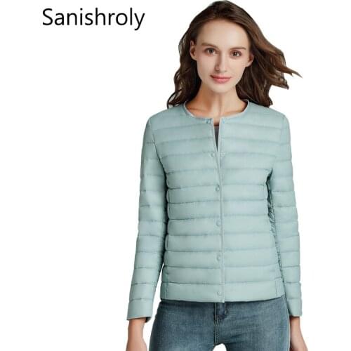 Sanishroly Two Wear Slim White Duck Down Jacket Tops Women Ultra Light Down Coat Parka Female Short Outerwear Plus Size 4XL S669