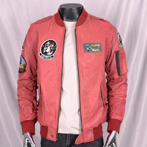 Mens Short Autumn / Winter Pure Natural Goatskin Genuine Sheepskin Jacket Slim-fit Motorcycle Suit Sheepskin Jacket Coat