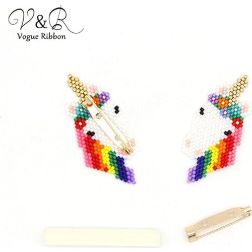 New DIY Handmade Jewelry Making Seed Bead Unicorn Charms Pendants for Brooch Pin Components Decoration Fashion Accessories Gifts