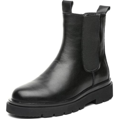 Autumn and winter Martin boots mens version of Chelsea mens boots British style and velvet high-top mens shoes H391