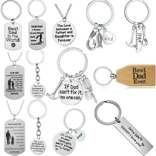Fathers Day Gifts For Dad Daddy Chains Necklaces Father Birthday Anniversary Gift Present Papa Pendant Necklace Jewelry