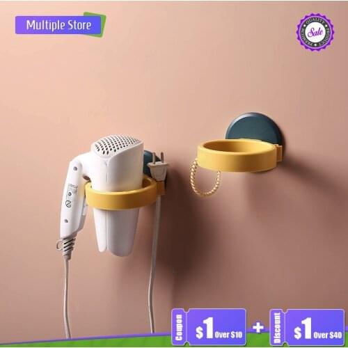 Simple ABS Wall Mounted Hair Dryer Rack Toilet Shelves Bathroom Accessories Storage Air Duct Rack Bath Organizer Shelf