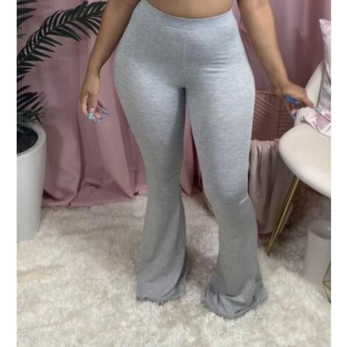 Hirigin Casual Women Elastic Wide Leg Flare Pants Leggings High Waist Trousers Draped Jogger Pants Sweatpants Plus Size S-3XL