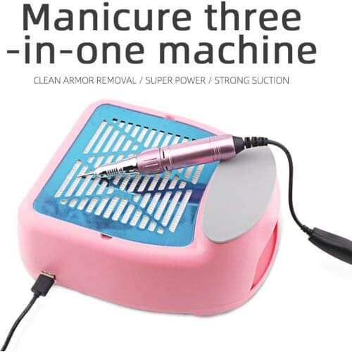 Cordless 30W 3 in 1 Nail Dust Collector Manicure Vacuum Cleaner with Drill Handle Grinder Polishing Nail Clean Art Equipment