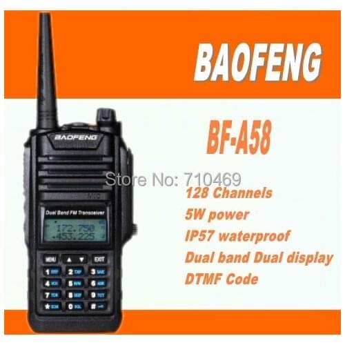 DHL freeship+10pcs/lot Baofeng BF-A58 Dual Band Dual Display Two-Way Radio 5W Vhf Uhf Long Range Walkie Talkie 10km