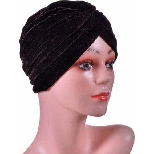 Women Solid Color Muslim Turban Cap Elastic Stretchy Beanies Hat Turban Hat Women Stretchy Soft Indian Style Chemo Caps