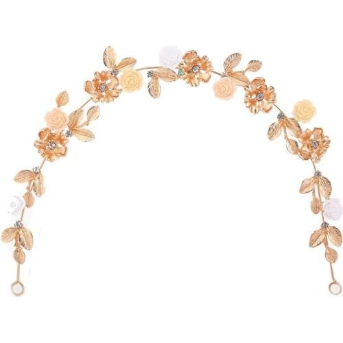 Handmade Bridal Rhinestone Crystal Hair Tiara Crown Wedding Hair Chain Headpiece Floral Headband Hair for Women HOT Sale