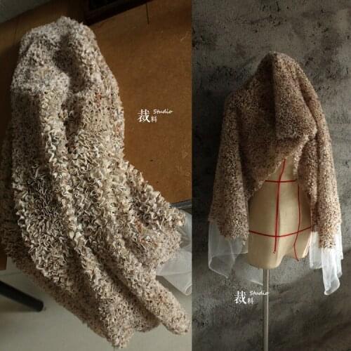 Mystery Italianhigh-end stereo texture mesh designer cloth faux fur fabric Wedding Dress Tulle Material fabrics for patchwork